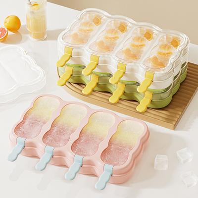 Ice Cream Mold with Sealed Cover, Multi-Flavor Popsicle Maker, Food-Grade Plastic Safe Cloud Shaped Ice Mold for Kids And Adults