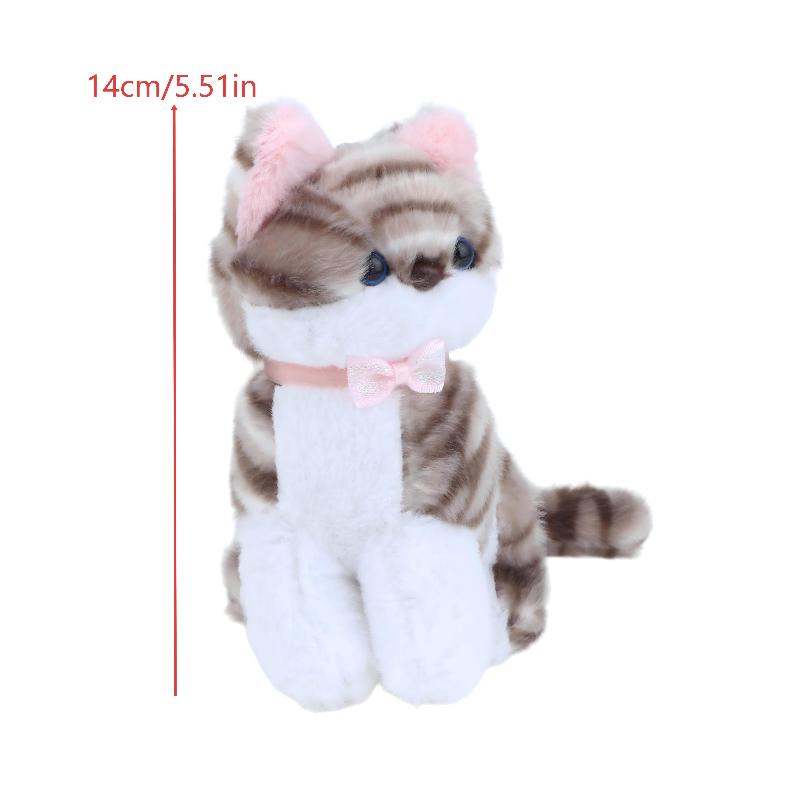 Cute Realistic Cat Plush Keychain Soft Fluffy Adorable Kitten Charm Lightweight Bag Pendant for Teen Girls Gift