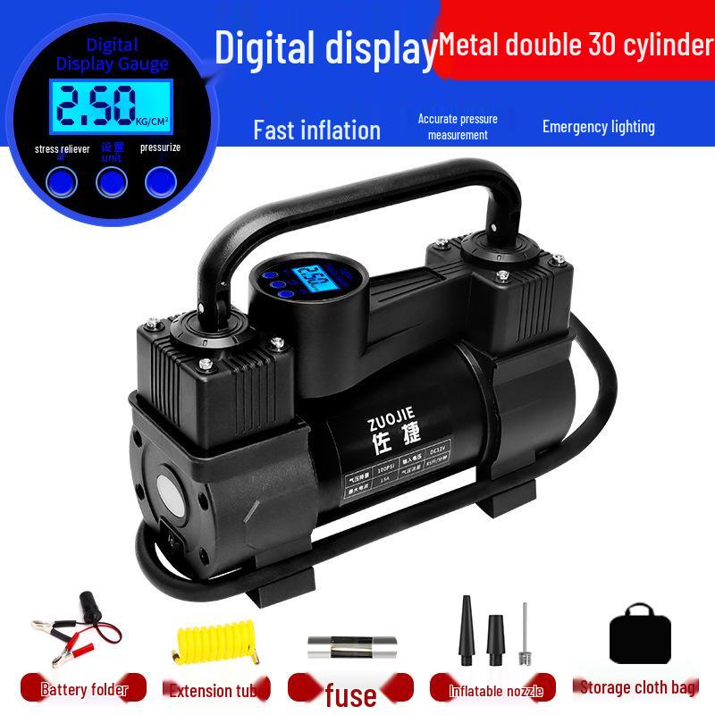 Portable 12V Electric Dual Cylinder Car Tire Inflator Pump