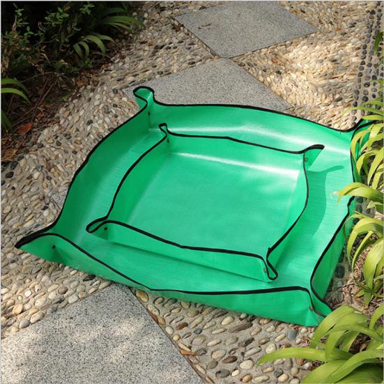 Tappetino Per Rinvaso Piante In PE - Impermeabile, Portatile, 68x68 Cm, Con Fibbie In Rame, Per Giardinaggio In Interno/esterno