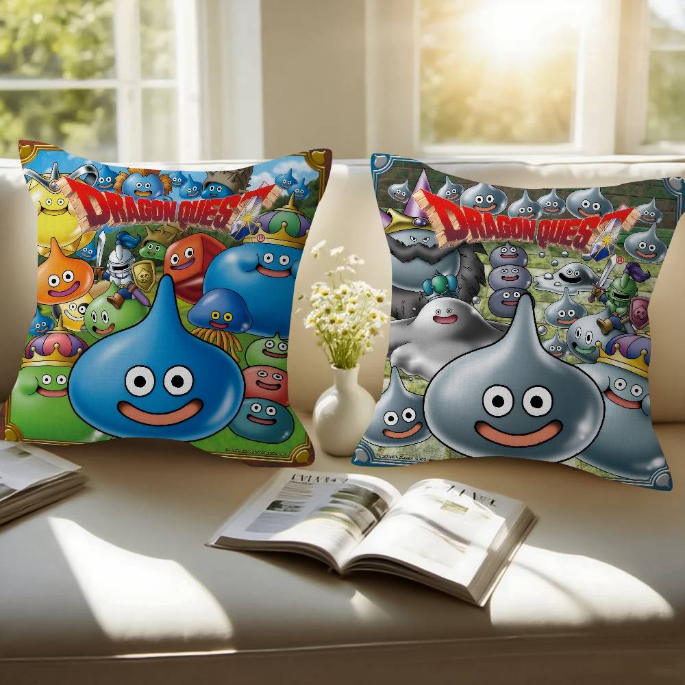 Cartoon Slime D-dragon Quest Children  pillow cover sofa cushion cover home room decoration children gift