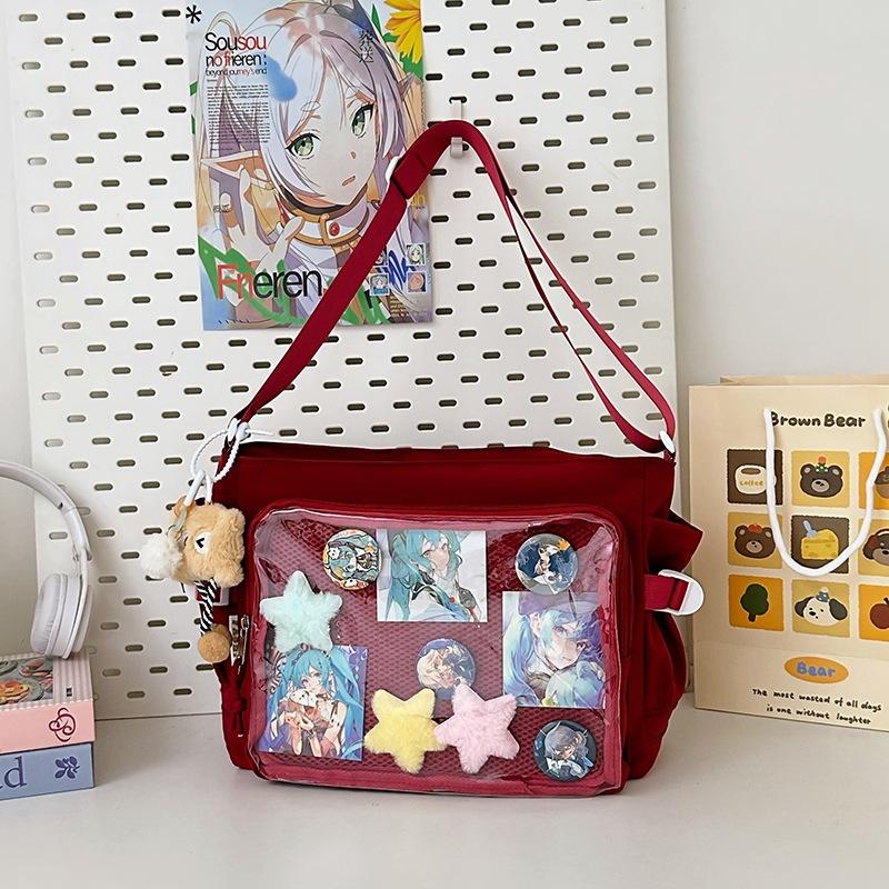 Women's High-capacity Mailman Bag Versatile Simple Transparent Shoulder Bag Messenger Bag Student Class Crossbody Bag Daily Commuting Bag Tote Bag