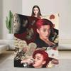 Super Warm Blankets Camping Kpop Ateez Choi San Throw Blanket Flannel Bedspread For Outdoor Novelty Sofa Bed Cover