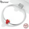 BAMOER belle fraise fruits sucrés émail rouge 925 pendentif à breloque en argent Sterling pour Bracelet Original Bracelet bijoux fins