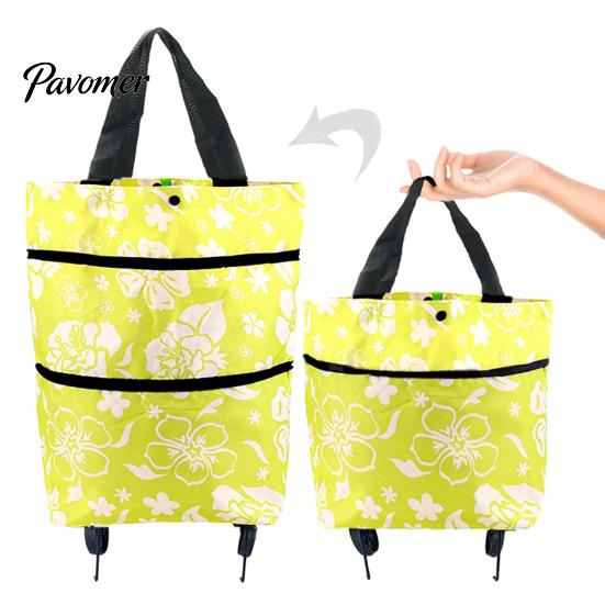 Carrello della spesa riutilizzabile ecologico, borsa della spesa pieghevole con ruote, carrello resistente in tessuto Oxford impermeabile, carrello con manico robusto e rotelle
