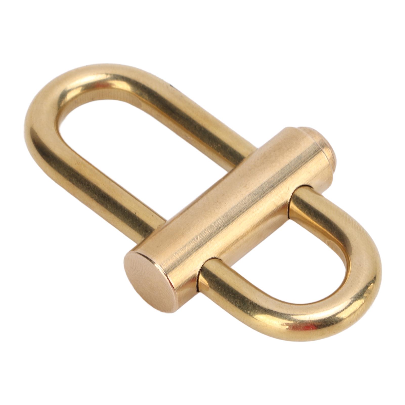 

Brass Lock Keychain Smal Oval Slide Locking Snap Lock Clip Buckle Carabiner Key Holder