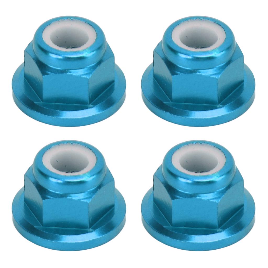 4Pcs RC Car Nuts M4 Aluminum Alloy 4mm Inner Diameter RC Car Accessory for 1 Celsius 10 Remote Control Vehicle