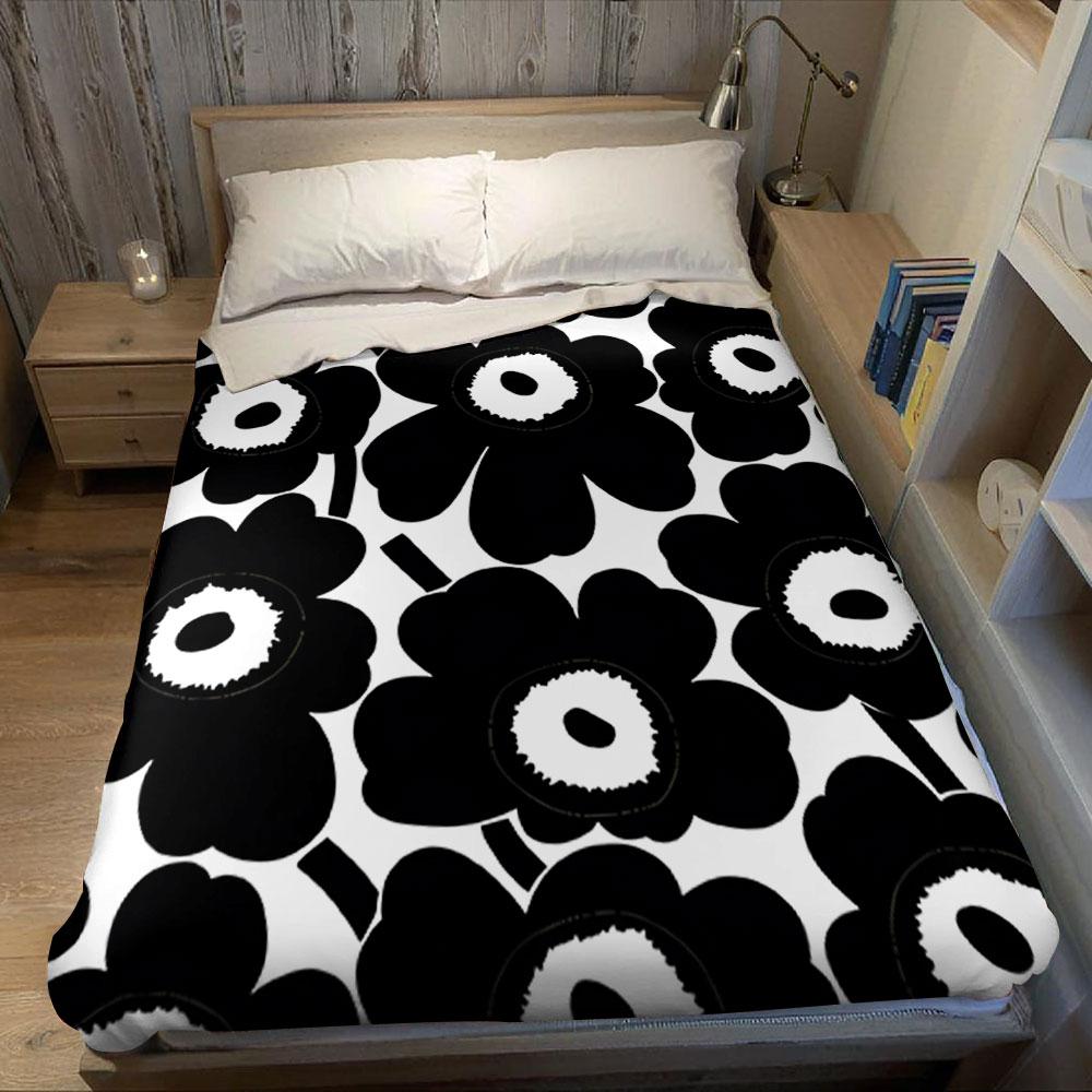 Poppy Floral Flannel Blanket Perfect for Sofa Office Bed Travel Sleep Read Relax Camping four season use
