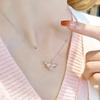 Light Luxury Design Crystal Heart Necklace Sweet Elegant Style Zircon Necklace  Fashion Accessory