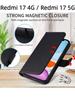 For Redmi 17 4G / Redmi 17 5G Case Diamond Pattern Card Slot Soft Silicone External Leather Support Function Flip Cover Attraction Closure