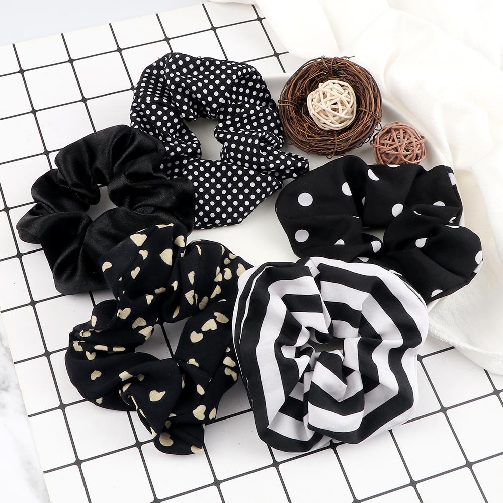 47 Styles 5pcs Fashion Elastic Hair Bands Simple Basic Ponytail Holder Rubber Band Headwear for Women Girl Hair Accessories Gift