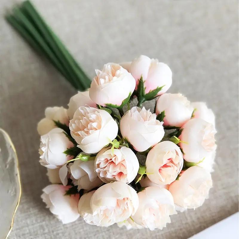 1 bouquet of 27 simulated camellia flowers DIY home decoration wedding restaurant plastic flowers