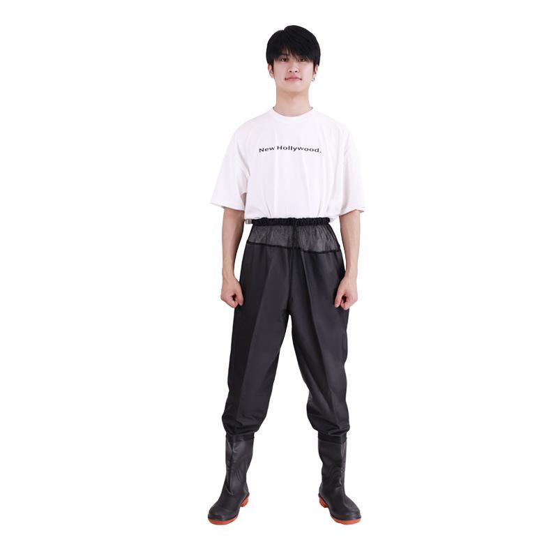 Insulated Waterproof Fleece-Lined Waders: Half-Body, Full-Body, Wear-Resistant Fishing Pants with Leather Reinforced Crotch