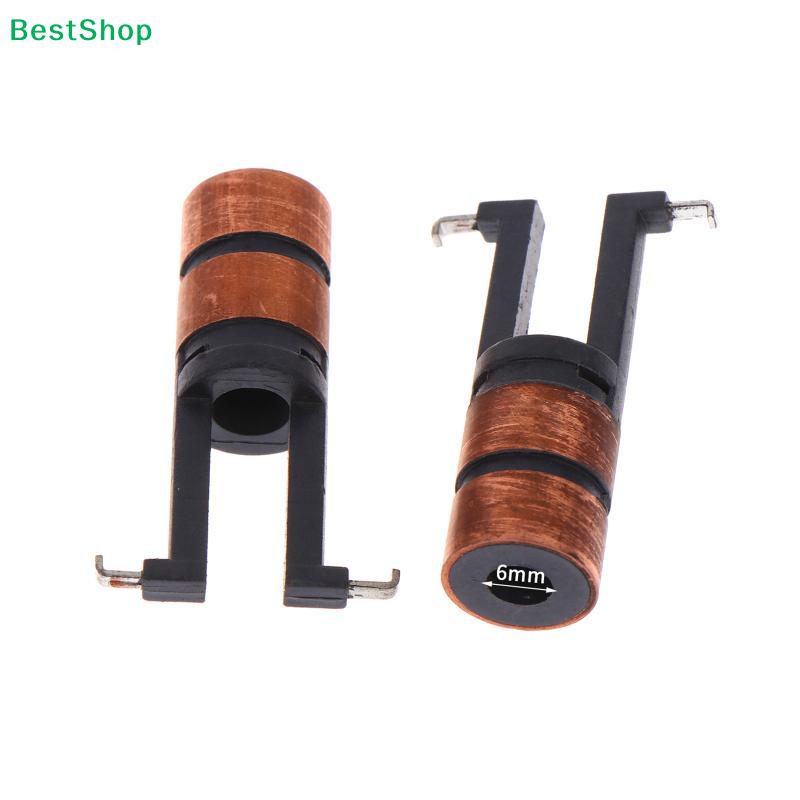 Copper Slip Ring Motor Commutator,2-Segment Electric Motor Collector Ring with Plastic Holder for Power Tools