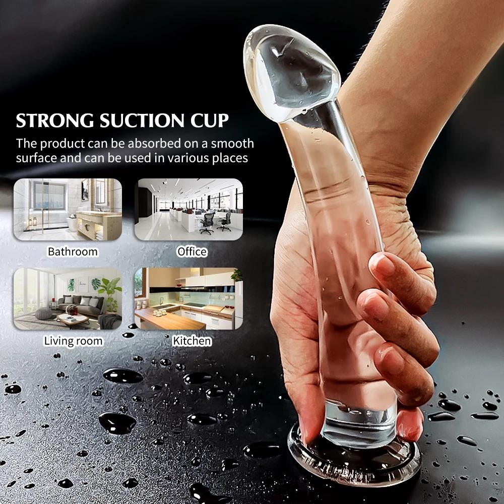 Gjennomsiktig Butt Plug Myk analplugg med sterk sugekopp G-punkt vaginal massasjeapparat Prostatastimulator Erotiske produkter for voksne 18+