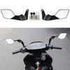 Motorcycle Wide View Rearview Mirror Flip Adjustable Angle Plastic Glass Material Universal Quick Mount For Road Safety
