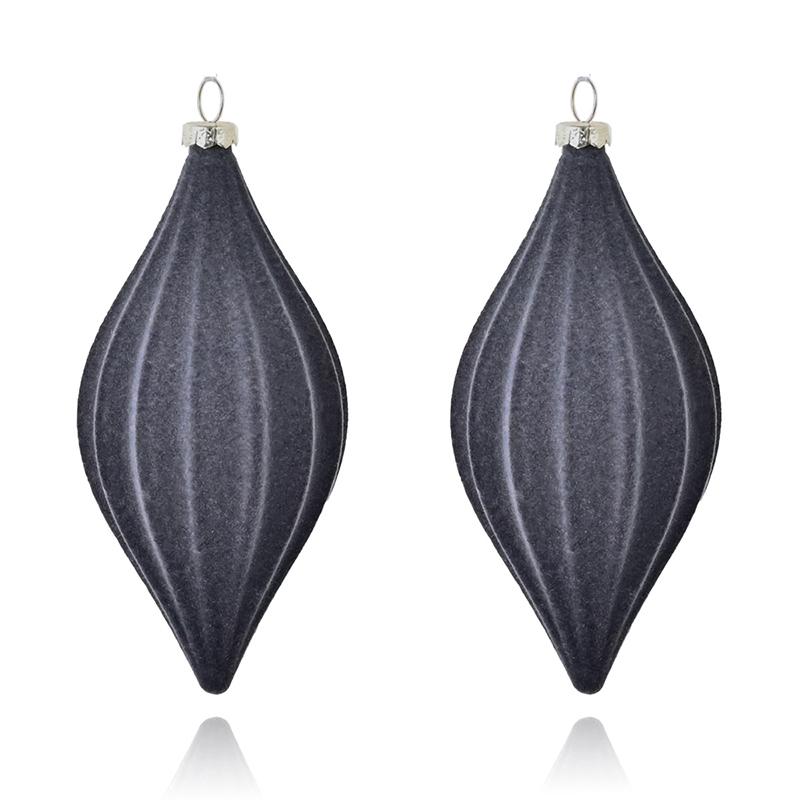 Velvet Flocked Plastic Cone Ornaments - Christmas Tree Decorations For Store Displays