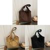 Street Style Dualside Brown Shoulder Bag With Tie Closure For Casual Use