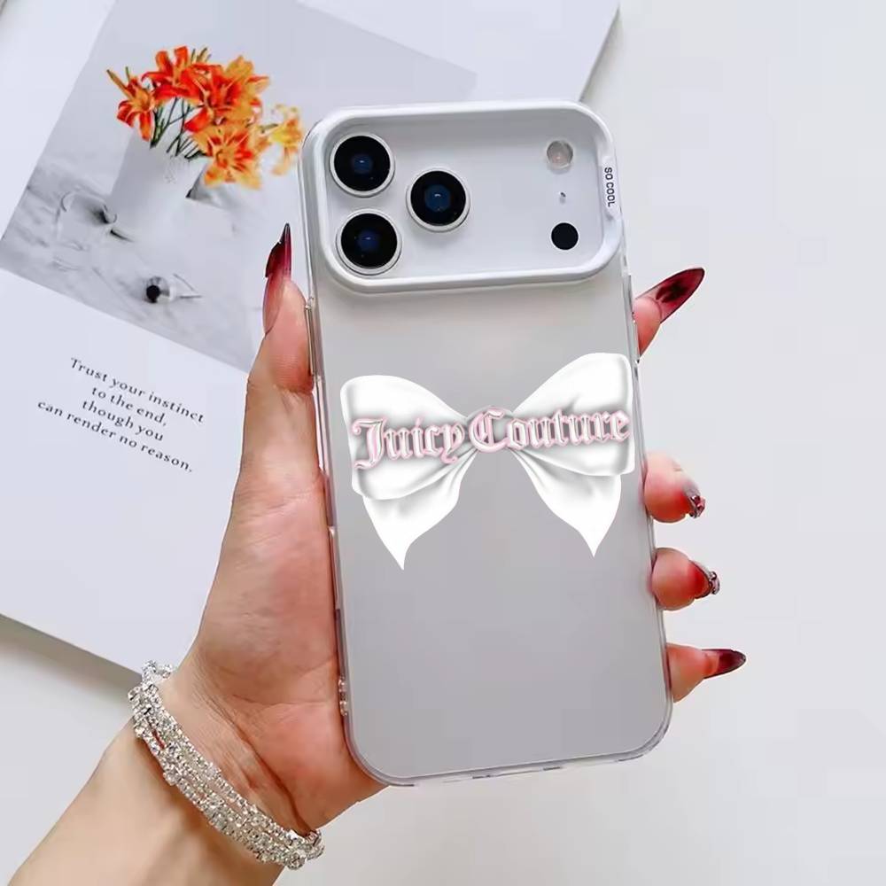 Juicy Couture Handyhülle Farbe Silber Schale Für IPhone 17 16 15 14 13 12 11 Pro Max Plus