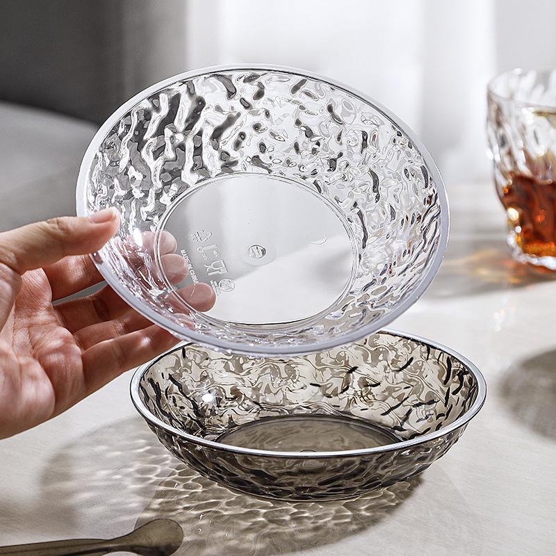 Transparent Light Luxury Fruit Plate Home Living Room Coffee Table Snack Plate Snack Plate Fruit Plate Saucer Spit Bone Plate