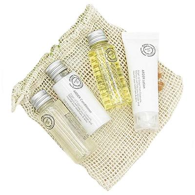 Arthur Premium Travel Kit Nudelbeutel + Shampoo 30 ml + Spülung 30 ml + Duschgel 30 ml + Körperlotion 30 ml Set, 1 Set koreanische Haarpflege