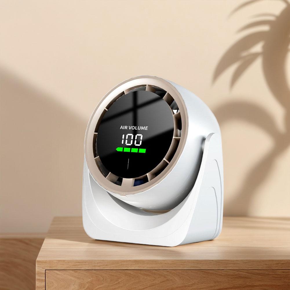 Wall-Mounted Desk Fan Rechargeable Portable Fan Digital Display 100 Speeds for Home Office Kitchen Travel Camping
