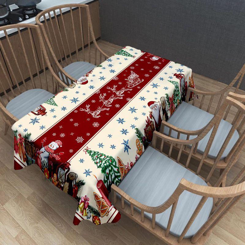 

Christmas Tablecloth Holiday Decor for Home Dining Room Festive Party Decorations Waterproof Washable 90-140