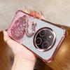 KEYSION Shockproof Plating Phone Case for HONOR X9c 5G Clear TPU Glitter Jewelled Swan kickstand Cover for Huawei Magic7 Lite 5G