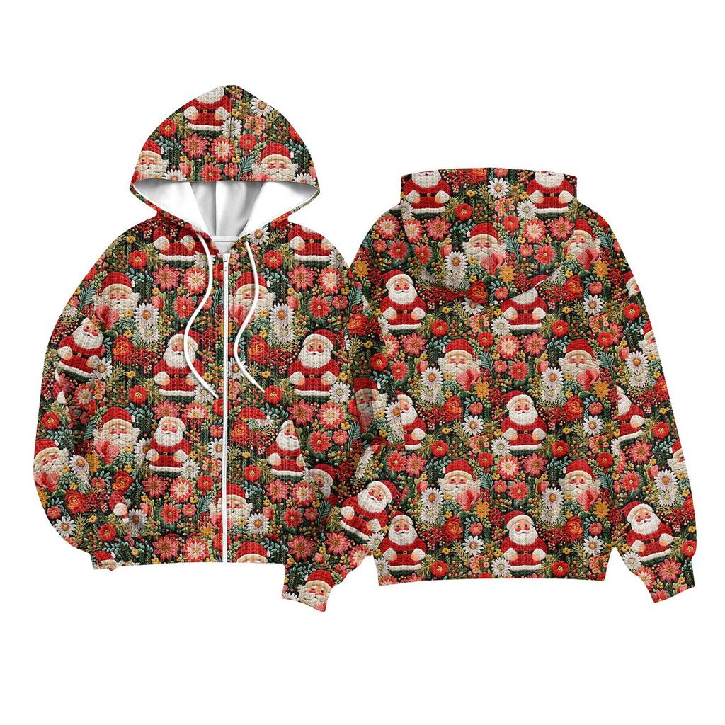 Children Girls And Boys Fashion Jacket Casual Printed Long-sleeved Hooded Cardigan Sweatshirts