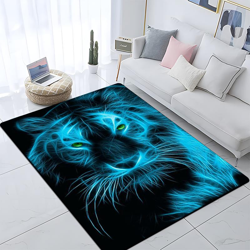 Animal Tiger Custom Picnic Mat Non Slip Carpet Living Room Mat Yoga Mat Home Decor Crawling Mat Carpet for Living Room Anime Rug