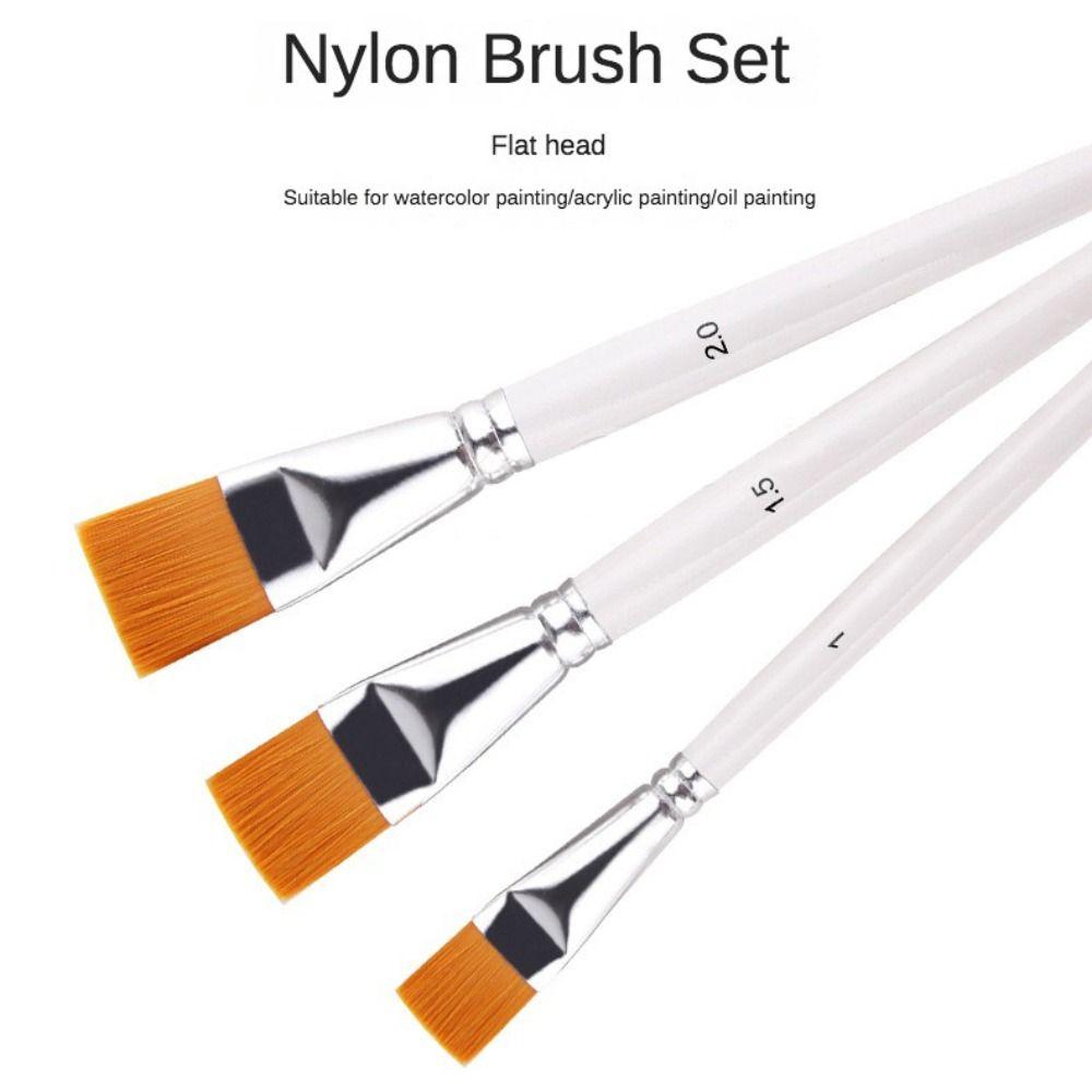 Big Flat Head Painting Brushes Kits Synthetic Nylon Hair Art Paint Brushes  Drawing