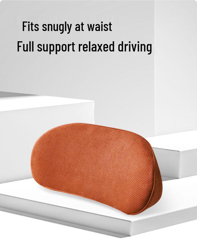 Car Lumbar Support Cushion - Slim Memory Foam Pillow for Coccyx and Waist Protection