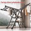 Floor-Standing Vertical Folding Balcony Clothes Drying Rack for Home and Dorm Use