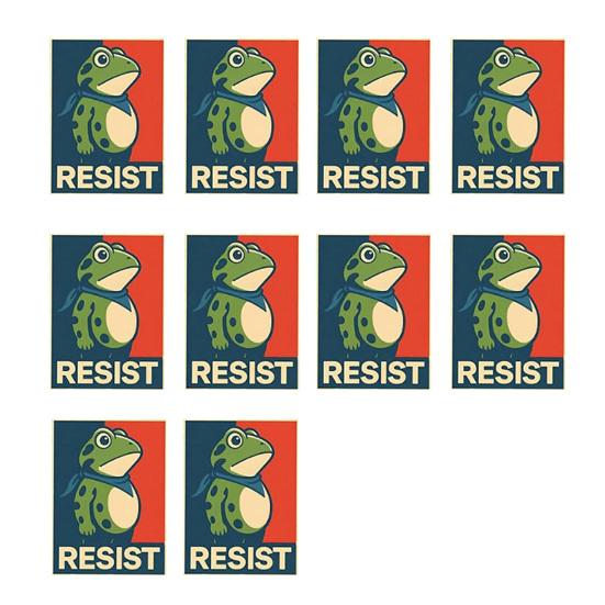 Portland Frog Protester Sticker Set Waterproof Vinyl Bumper Stickers Portland Rage Resistance Humor Frogs