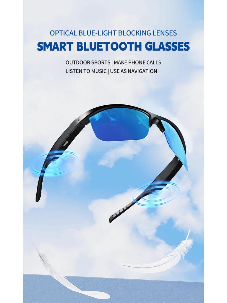 Smart Bluetooth Sunglasses 02Pro: AI Translation, Music & Call Features, V6.0 Black