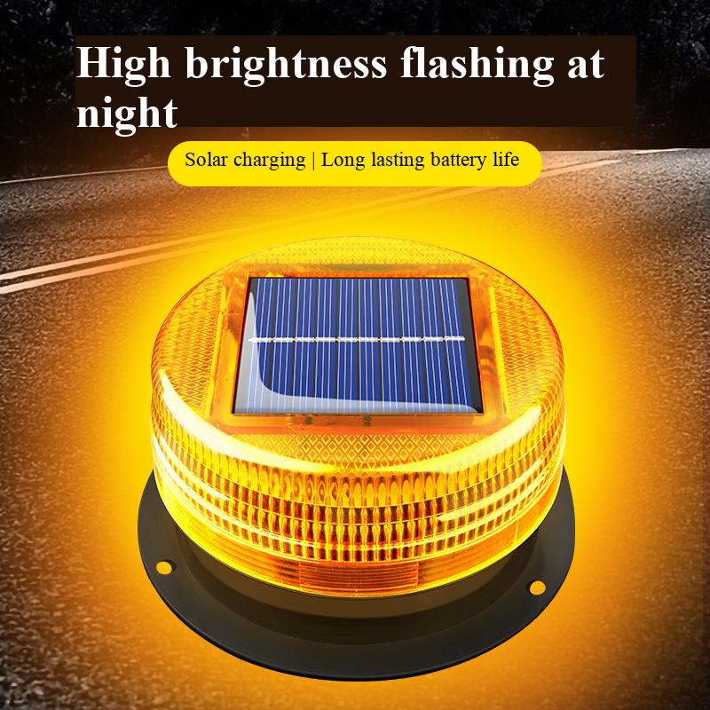Solar Warning Light Flashing Car Mounted LED Warning Light Flash Waterproof Magnetic Suction Roof Night Safety Warning Light