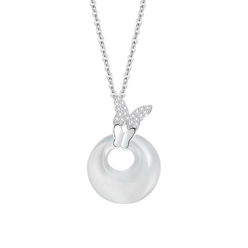 

IF ME серебряное ожерелье для женщин, элегантные ожерелья с защитной пряжкой, аксессуары, ювелирные изделия