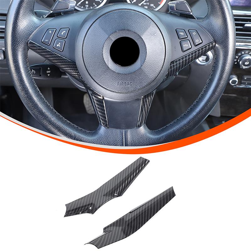 

For BMW 6 Series E63 E64 2004-2009 ABS Carbon Fiber Car Steering Wheel Button Decorative Frame Stickers Car Interior Accessories