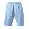Pantaloncini estivi da uomo, tinta unita, casual, stile regolare, con cinture elastiche, coulisse, pantaloncini cargo traspiranti