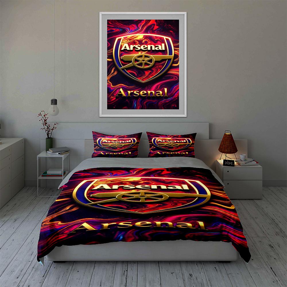 Logo del Arsenal con rueda. Juegos de cama Juegos de fundas nórdicas Fundas nórdicas Fundas de almohada(1 * Funda de edredón 2 * Fundas de almohada, sin relleno de edredón)