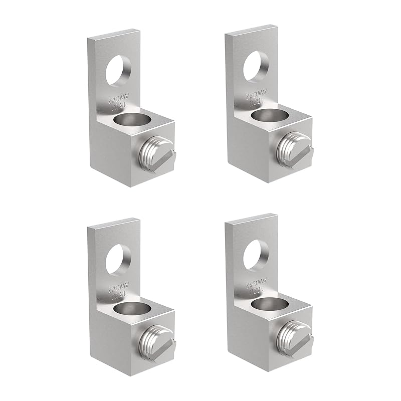 4Pcs Aluminium Mechanical Lugs, 1-Hole Quick Connect Terminal Mechanical Lug 2AWG TA-2 1B2U