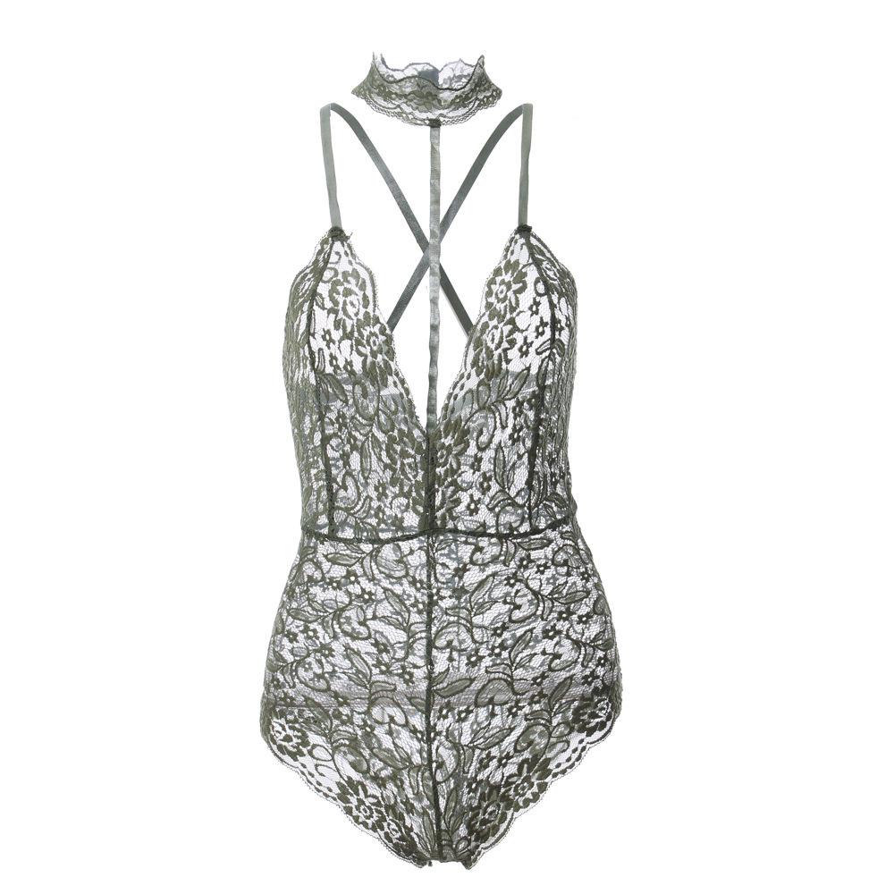 Lenjerie Erotică Europeană și Americană din Dantelă - Body Sexy Transparent Babydoll