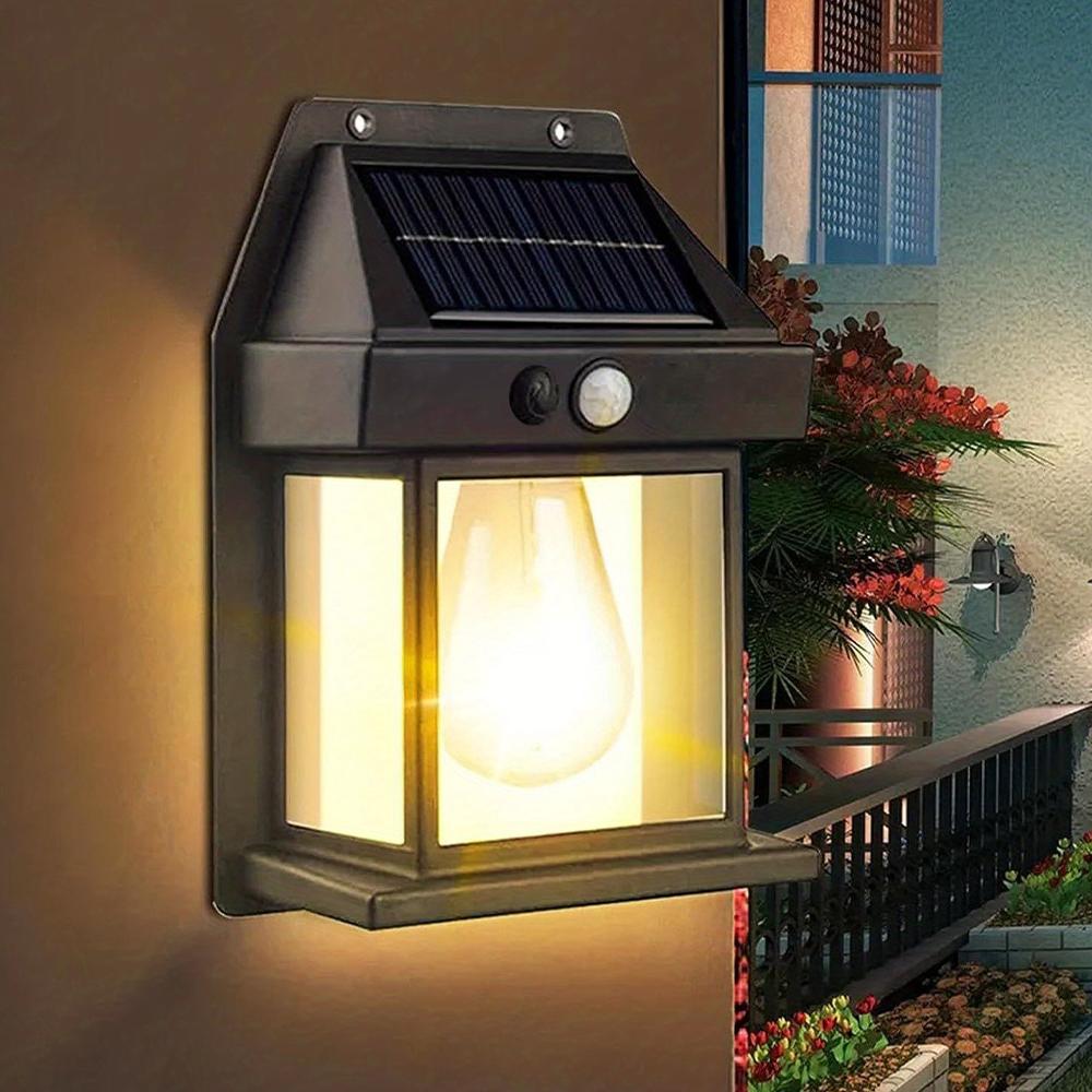 

IP65 Waterproof LED Safety Light Outdoor Solar Tungsten Wall Light with Motion Sensor for Patio Outdoor Deck Porch Barn Garage чёрный