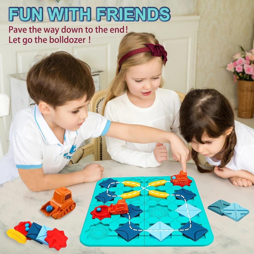 Kid Road Building  Maze Game 118 Challenge Logical Thinking Montessori Educational Puzzle Toy Builder Maze Racer Board Game Gift