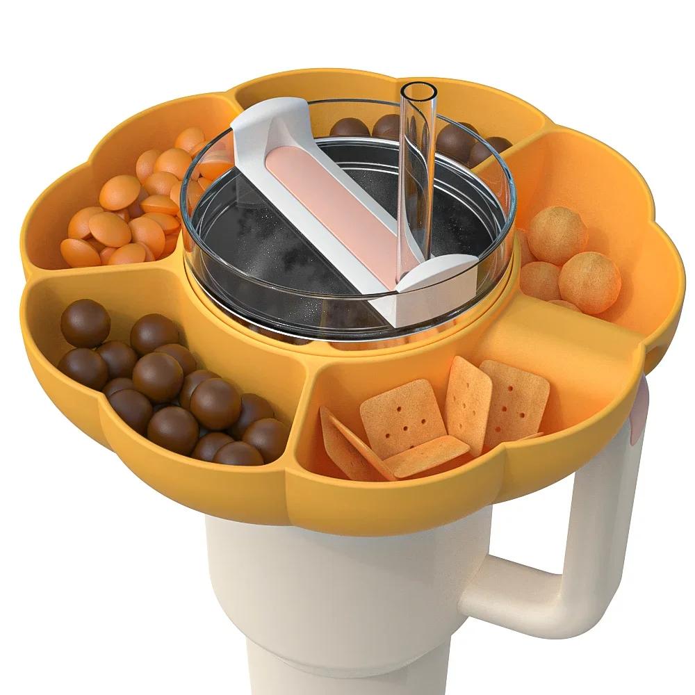 40oz Reusable Silicone Snack Bowl for Stanley Cup Snack platter Compatible Tray Ring Holder Outdoor Activity Snack Tray