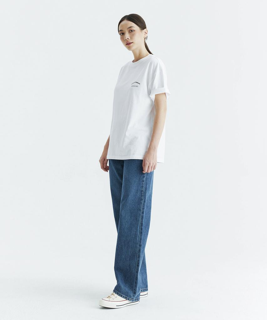 WHOLOVESART Unisex Semi-Wide Denim Pants Deep Blue