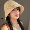 Summer Straw Bucket Hat Hollow Beach Visor Cap Fashion Straw Sun Hat  Travel