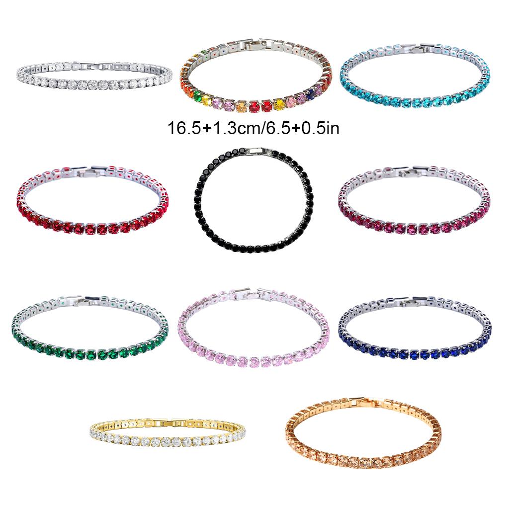 Excellent Iced-Out Chain Crystal Wedding Bracelet In Gold And Silver Cubic Zirconia Tennis Bracelet