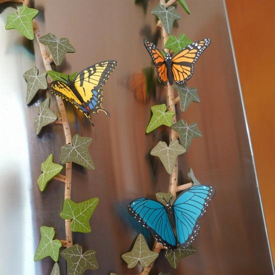 1/3/6Pcs 3D Butterfly Refrigerator Magnet DIY Home Office Kitchen Locker Fridge Realistic