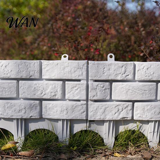 Lawn Border Fencing Plastic Garden Retaining Fence Brick Look Edging Outdoor Landscape Decorative Picket Panel for Flower Beds Paths Lawns Yard